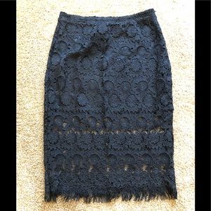 Black Cigarette Lace Skirt